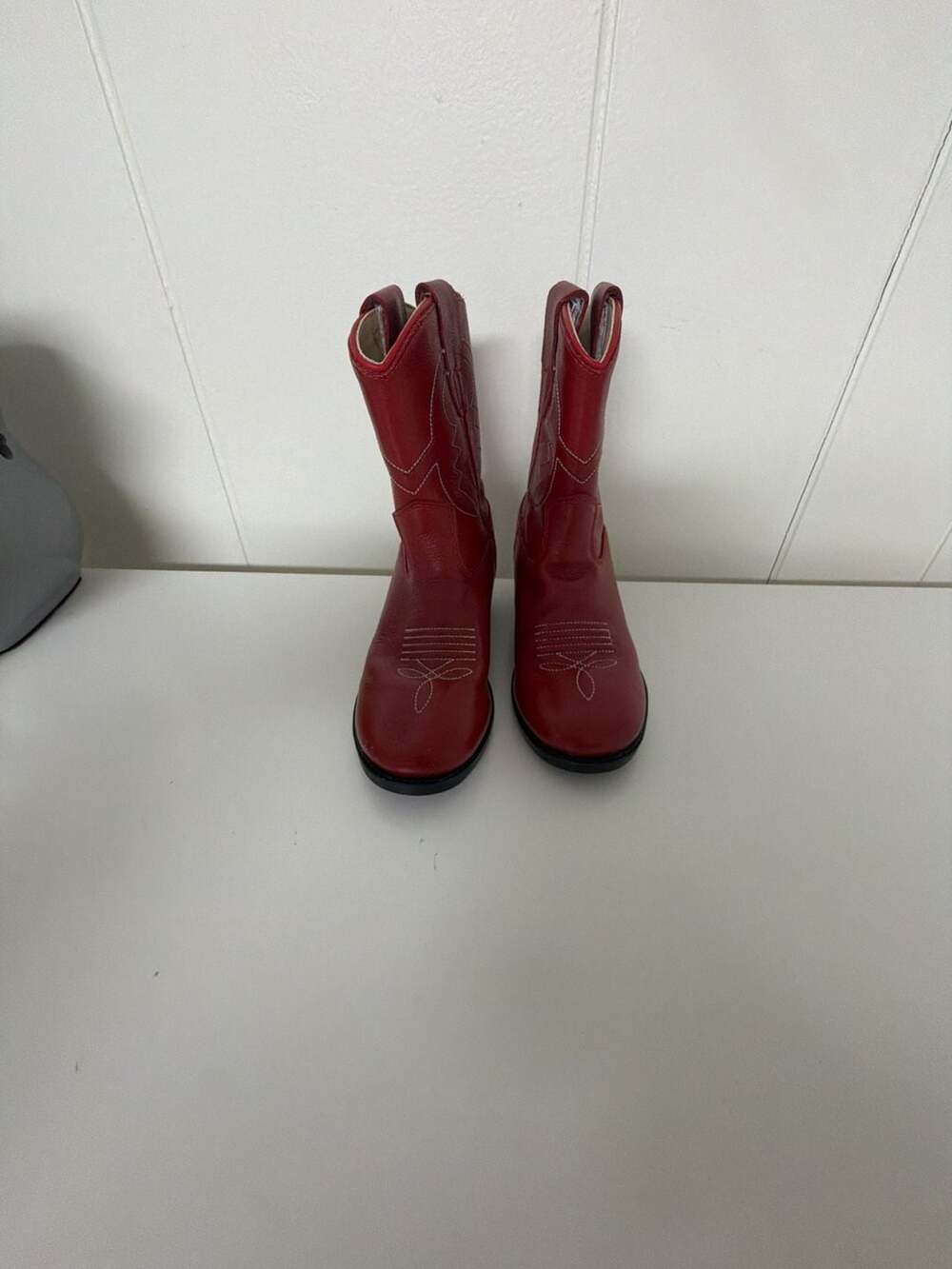 Old West Western Boots Size 7.0-D Red Leather